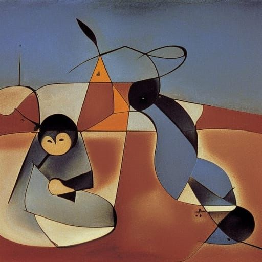 Symbolic Generational Conflict in Surrealist Landscape