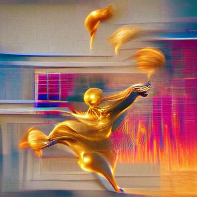 Abstract Golden Shapes in Motion