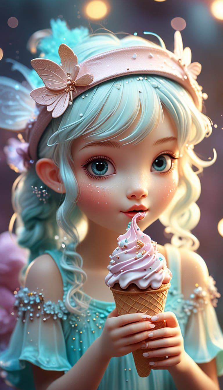 Fairy a la Mode in Whimsical Digital Art