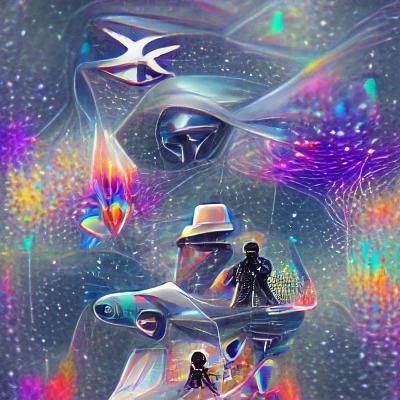 Spy x Family in Holographic Astral Illustration