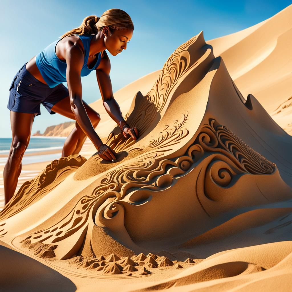 Magnificent Sand Sculpture Concept Art on a Beach
