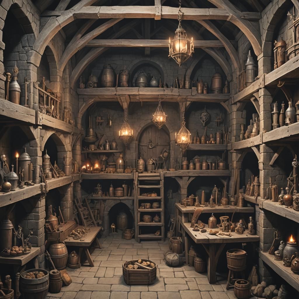 AI Generated Medieval Lair