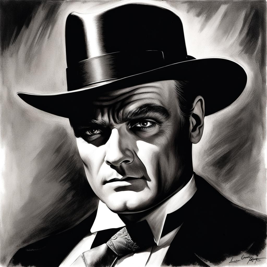 Vintage Monochrome Portrait of James Cagney