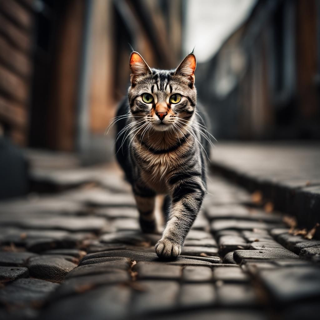 Hyperrealistic Portrait of Cat in Sharp Focus