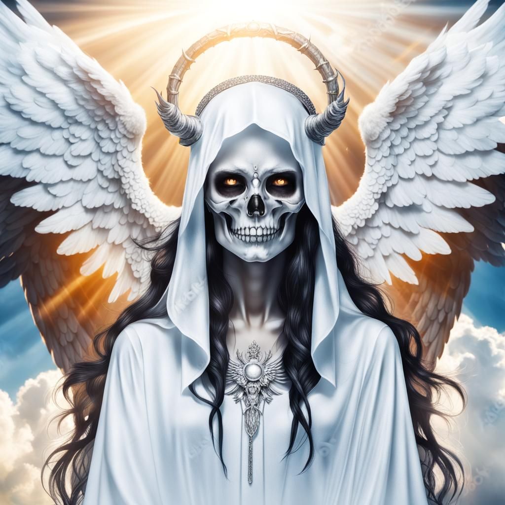 Striking Image of a Fallen Angel in White