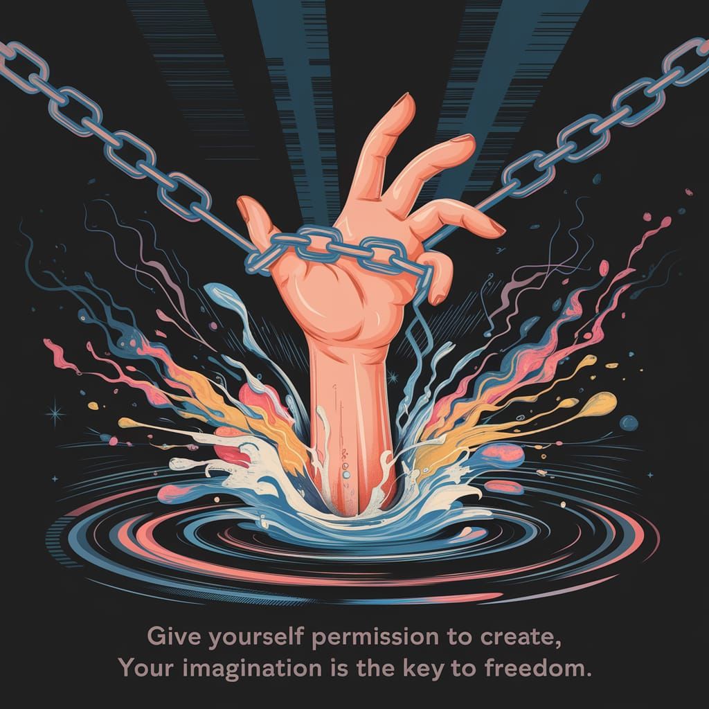 Hand Breaks Free: Abstract Expressionist Art