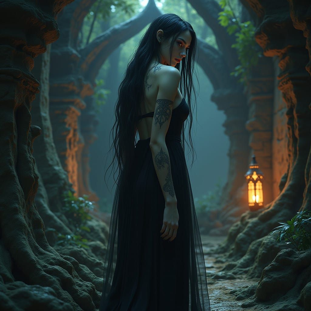 Ethereal Vampire in Mystical Realm, Fantasy Art
