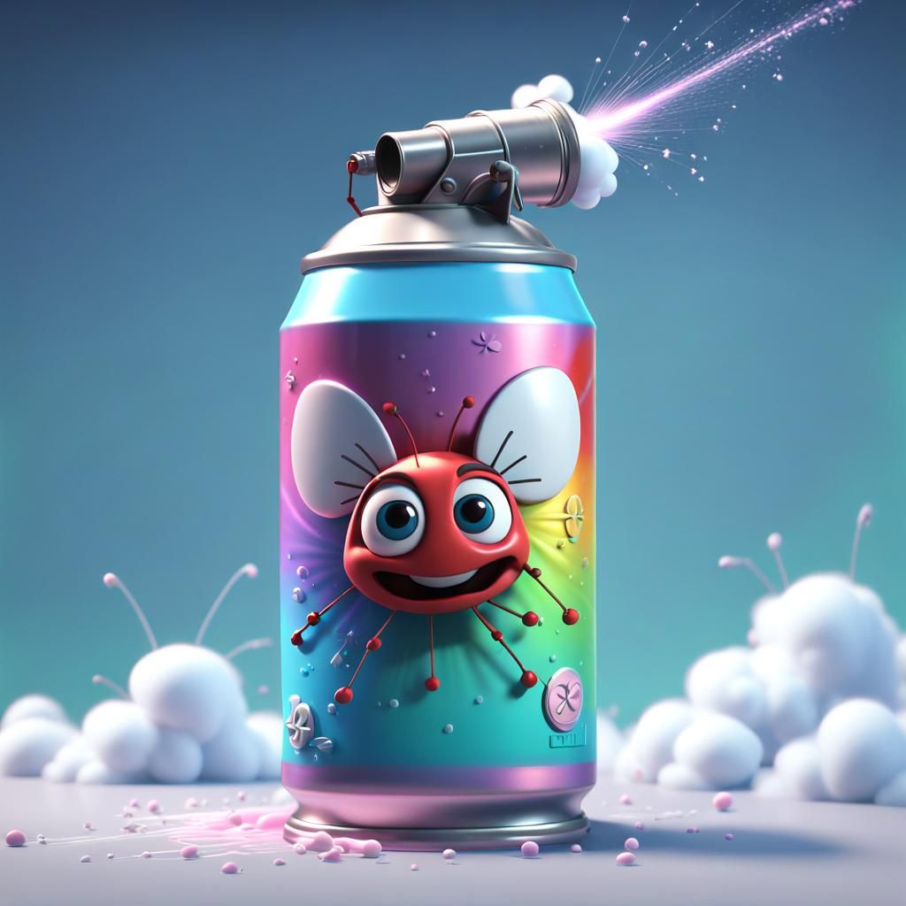 Kawaii Raid Spray Can Eliminates Mosquitoes in 3D