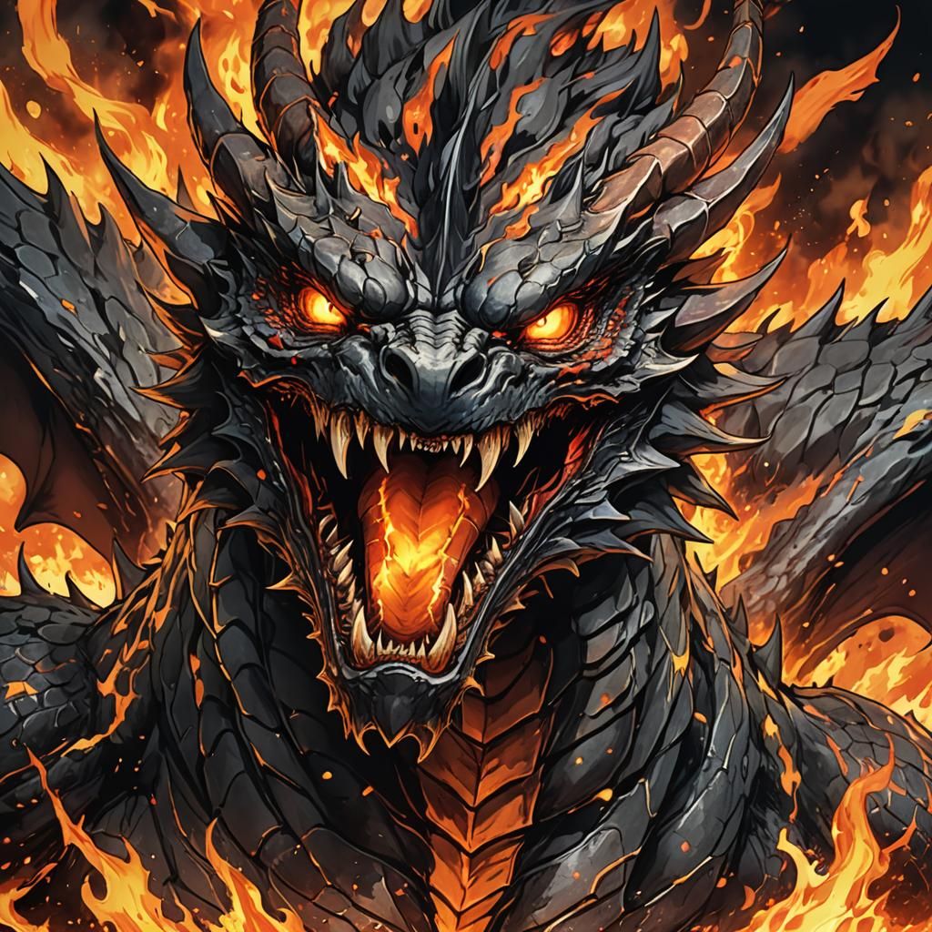 Dragon Demon Roars: Vibrant Manga Comic Art