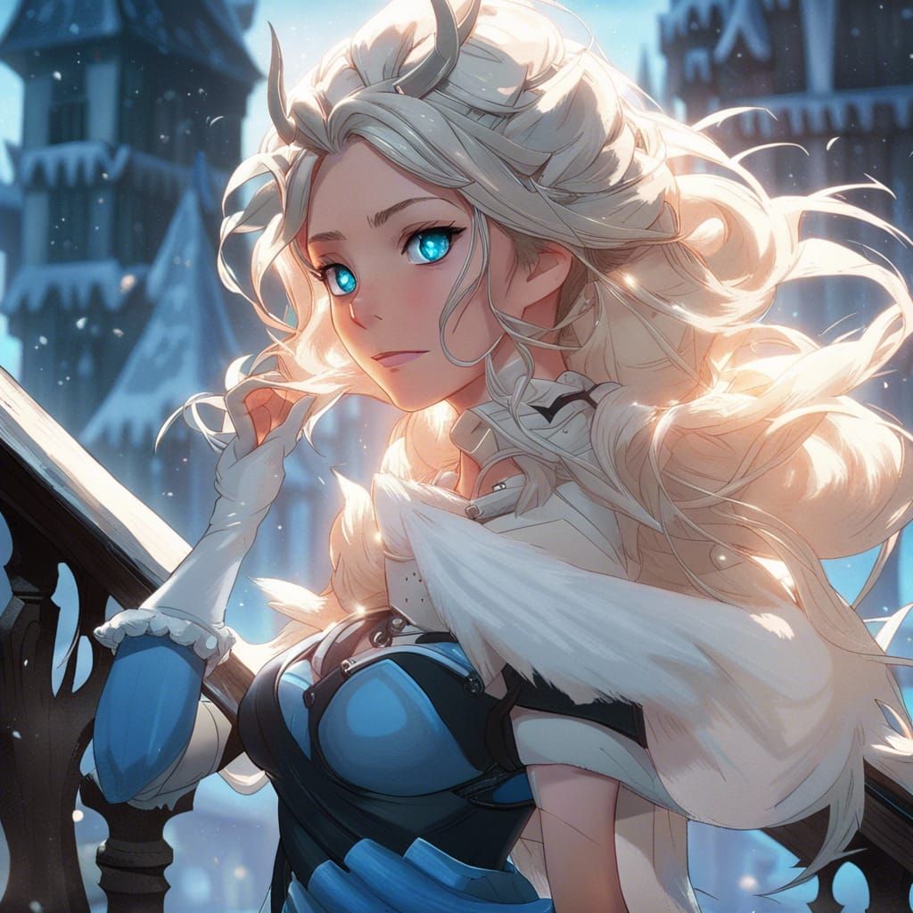Noelle of Black Clover on Ice Castle Balcony