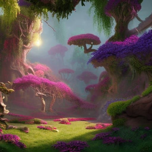 Fantastical Arcturian Garden in Detailed Matte Painting