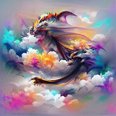 Majestic Dragon Soaring Through Fiery Skies