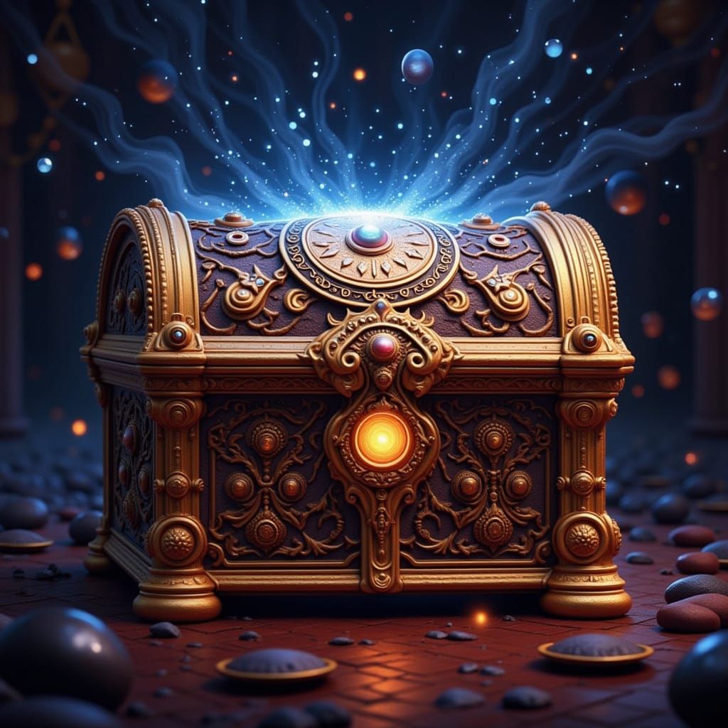 Mystical Treasure Chest with Shimmering Aura