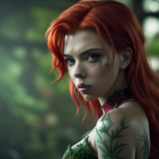 Hyperrealistic Scarlett Johansson as Poison Ivy