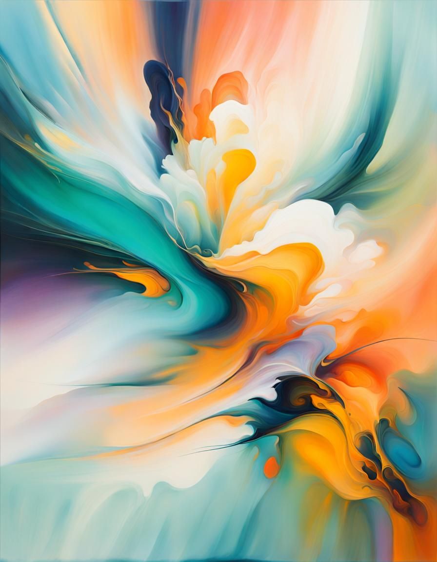 Dreamy Abstract Painting with Pulsing Hues