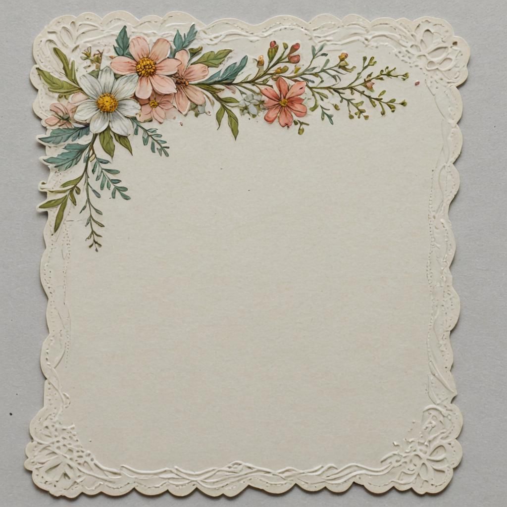 Floral Journal Card with Blank Writing Space