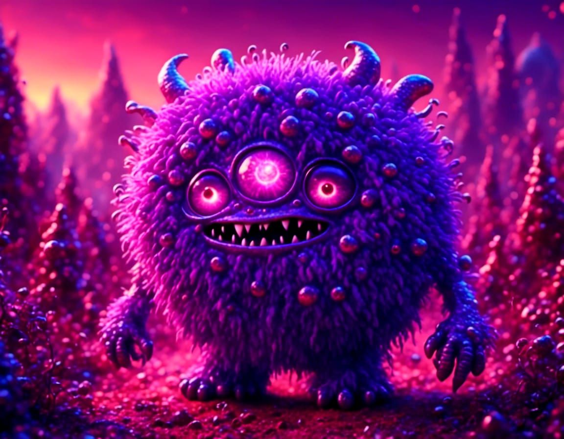 triple eye purple monster