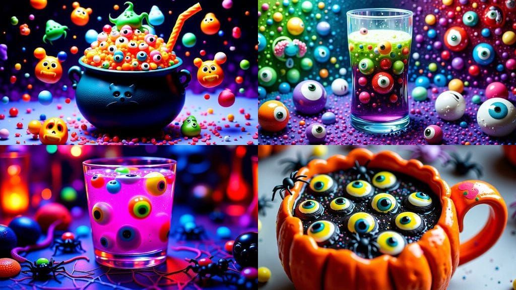 Whimsical Rodent Eye Boba Tea in a Halloween Gummy Drink