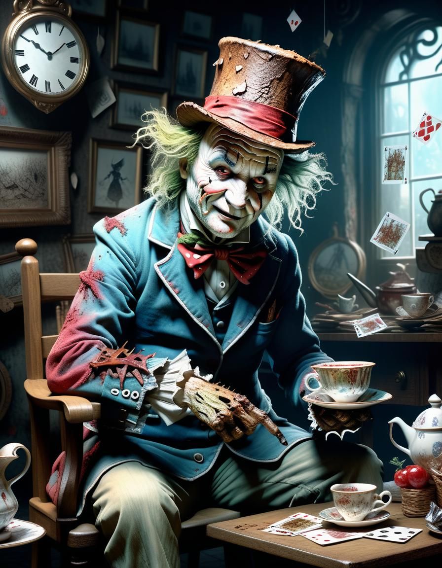 Alice in Wonderland as Freddy Krueger: Dark Fantasy Portrait