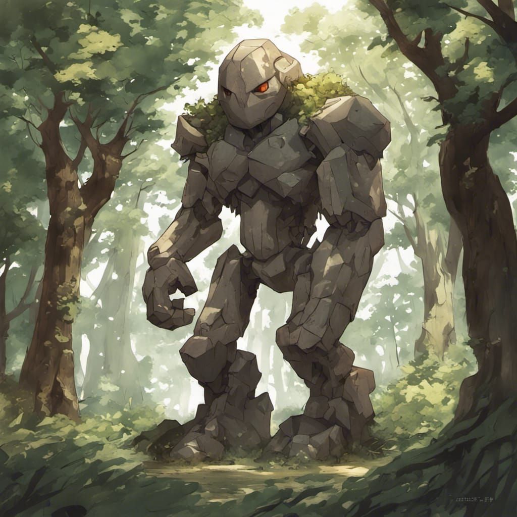 Ironbark Golem in Anime Style