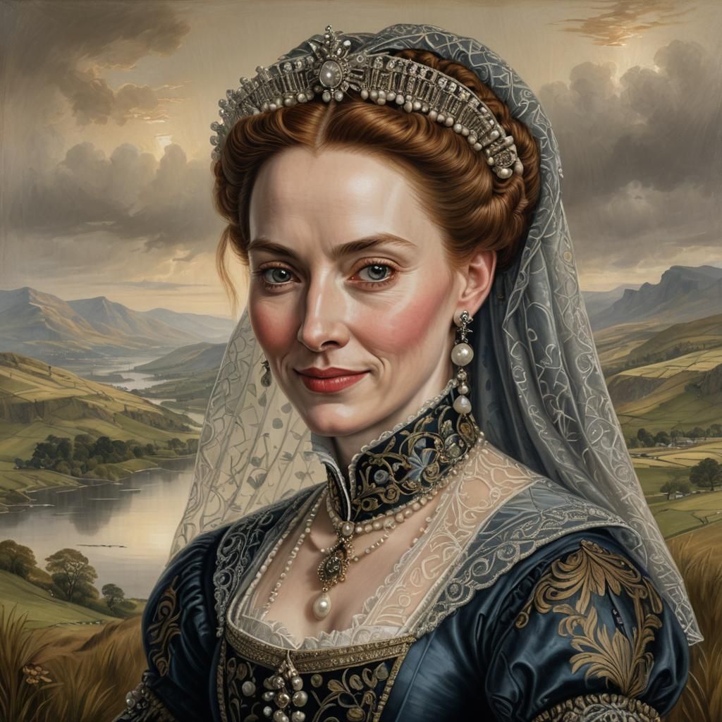 Mary Queen of Scots Portrait in Renaissance Style