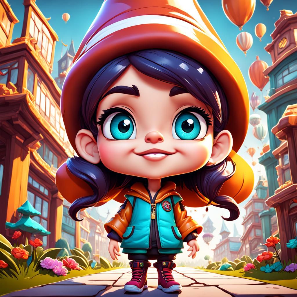 Funny Chibi Caricature Portrait in Cartoon Style