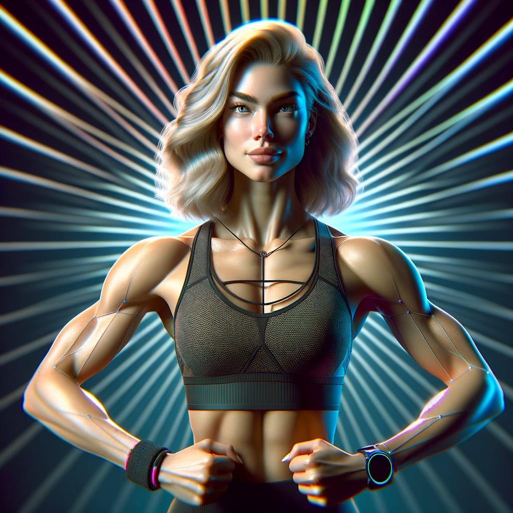Athletic German Girl Demonstrates Fitness in 3D Render