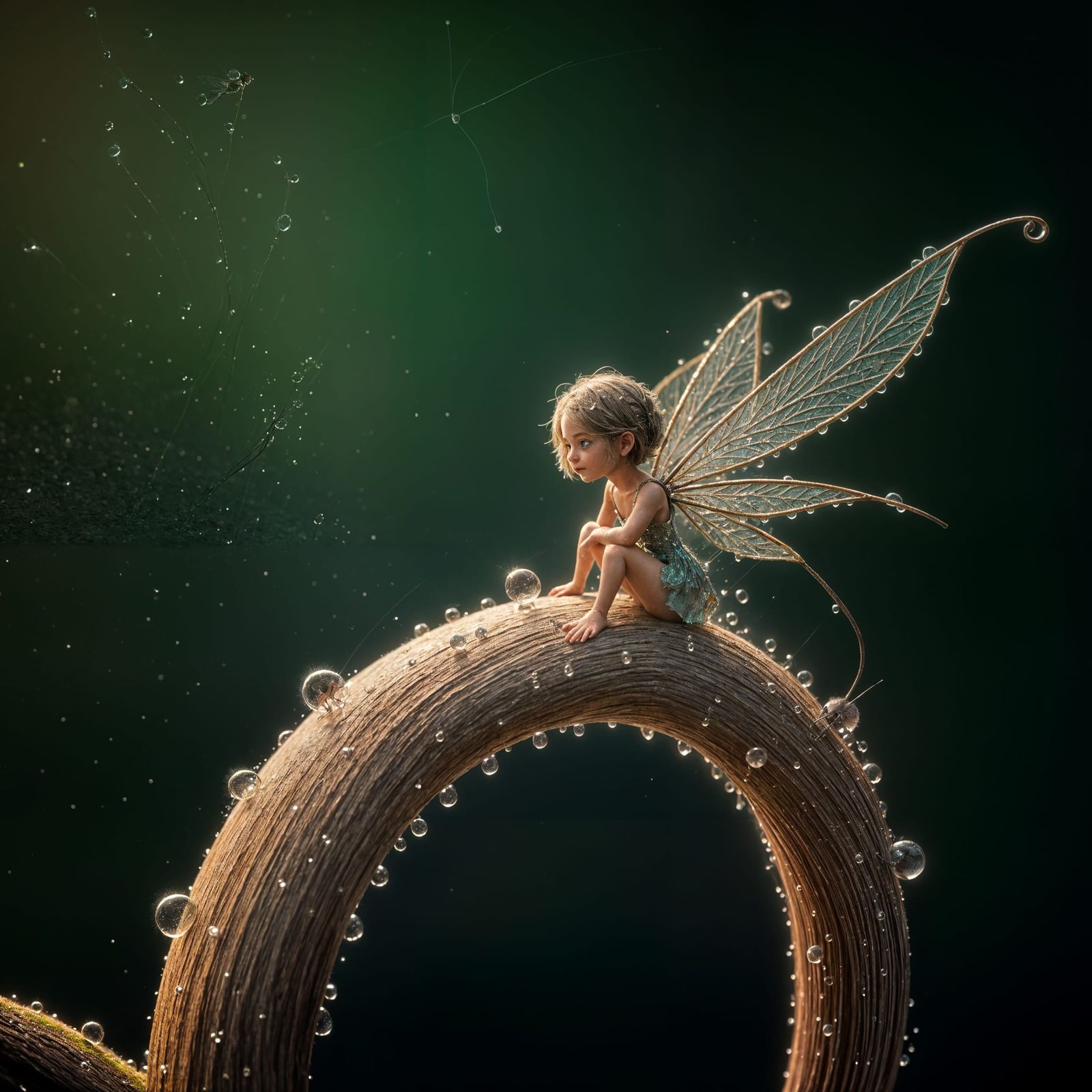 Tiny String Fairy in Morning Light: Macro Photography