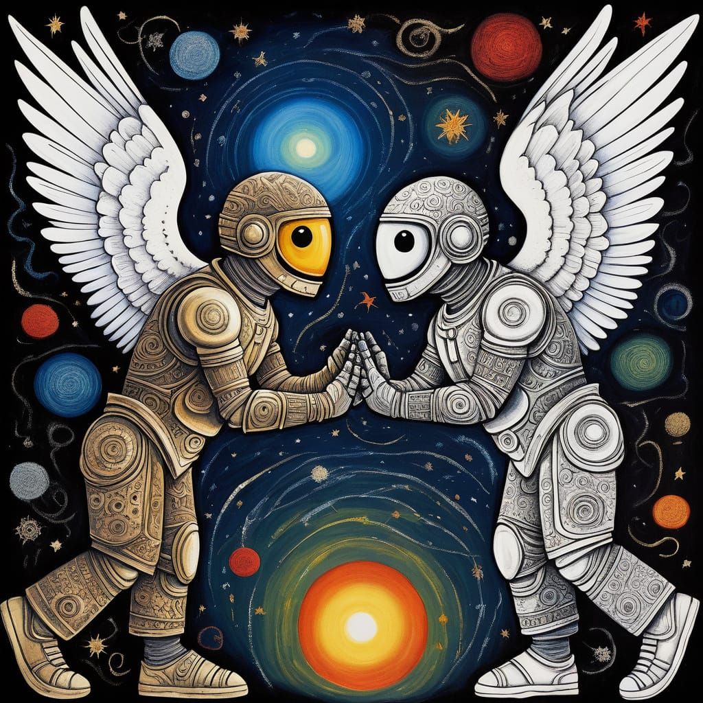 Mannerist Masterpiece: Angel vs. Beast in Cosmic Conflict