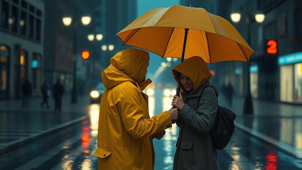 Kindness in Rain: A Stranger's Umbrella Offers Hope