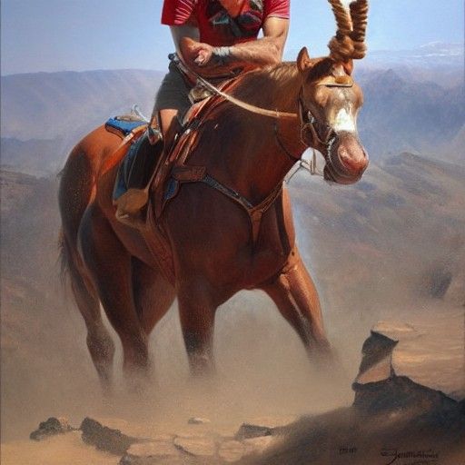 Super Human Figure in Oil Painting Style