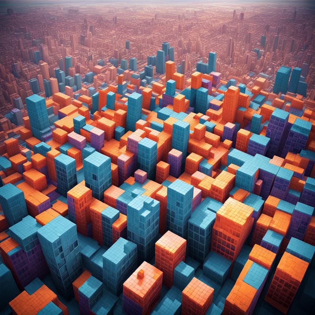 Rubik's Cube City: A Futuristic Vision