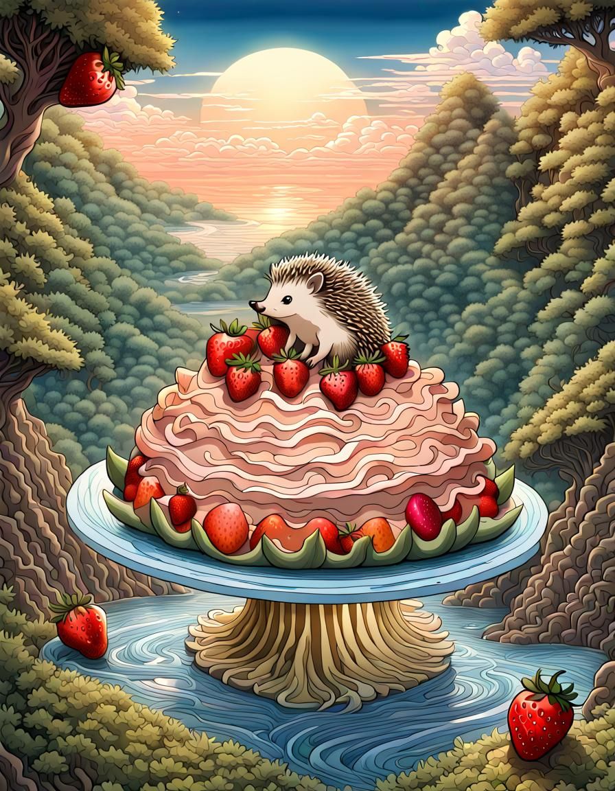 Hedgehog's Delight: Strawberry Pie in Jungle Paradise
