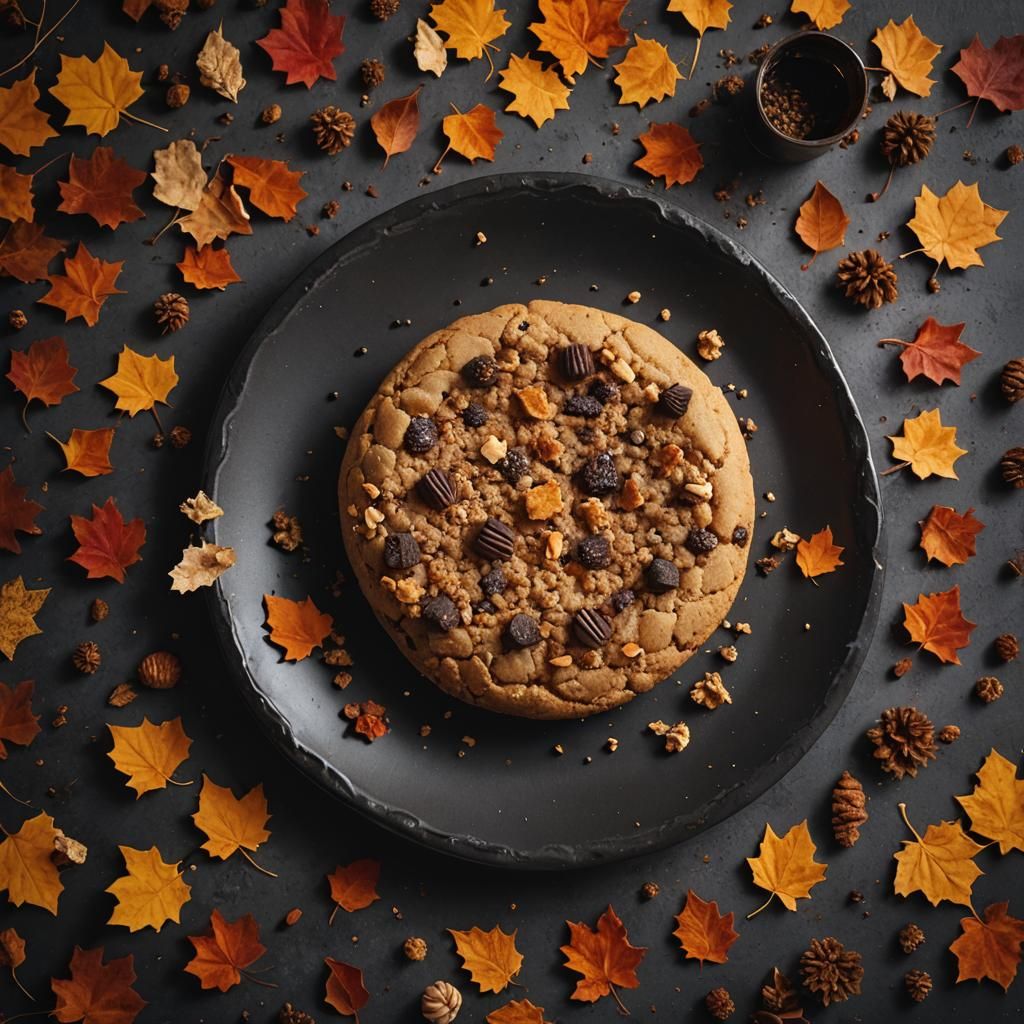 Dark Academia Cookie in Moody Autumnal Light