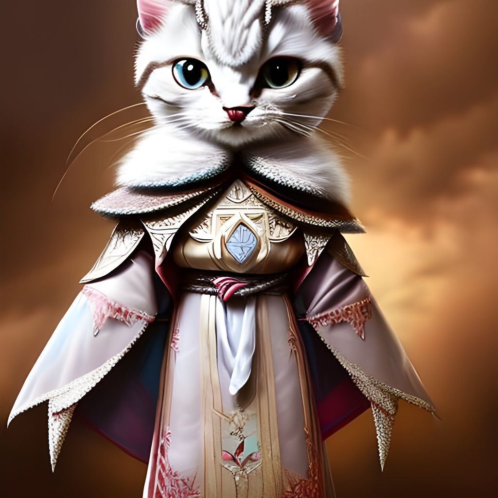 Ragdoll Kitten Cleric Portrait in 3D
