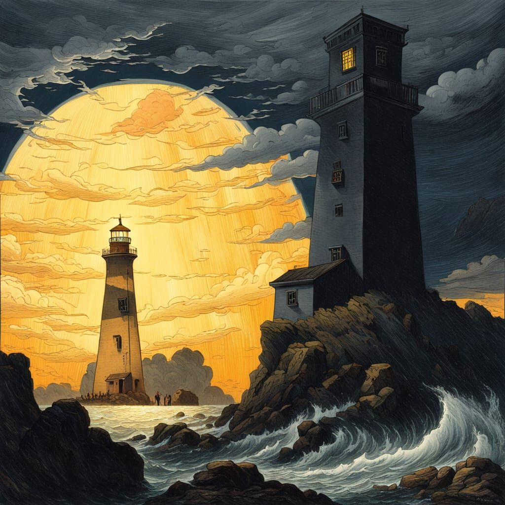 Lighthouse Endures Turbulent Stormy Weather