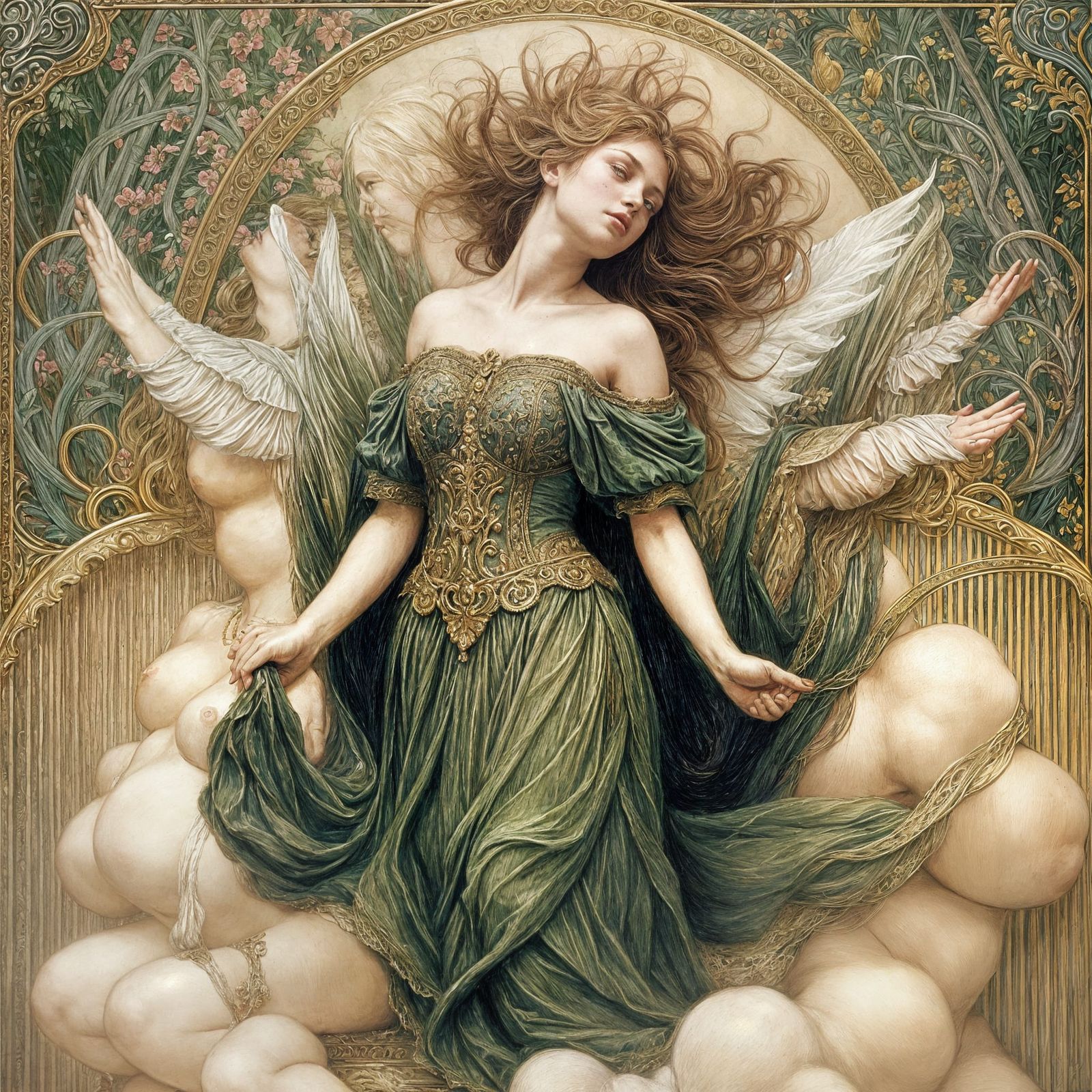 Irish Mythology Oil Painting in Gaston Bussière Style