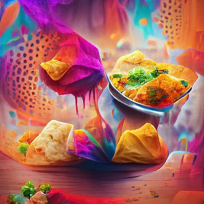 Vibrant 8K Artwork of a Colourful Indian Poppadom