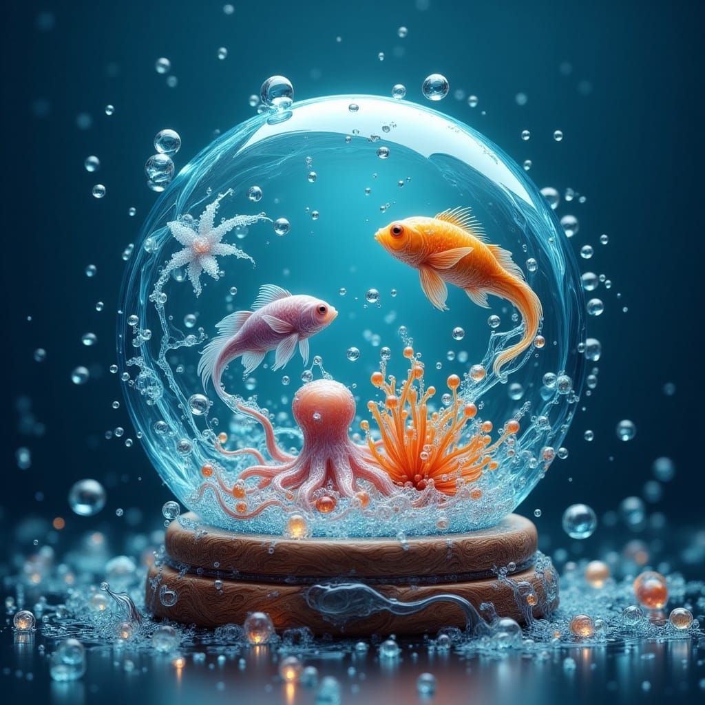 Underwater Snowglobe in Dreamy Style