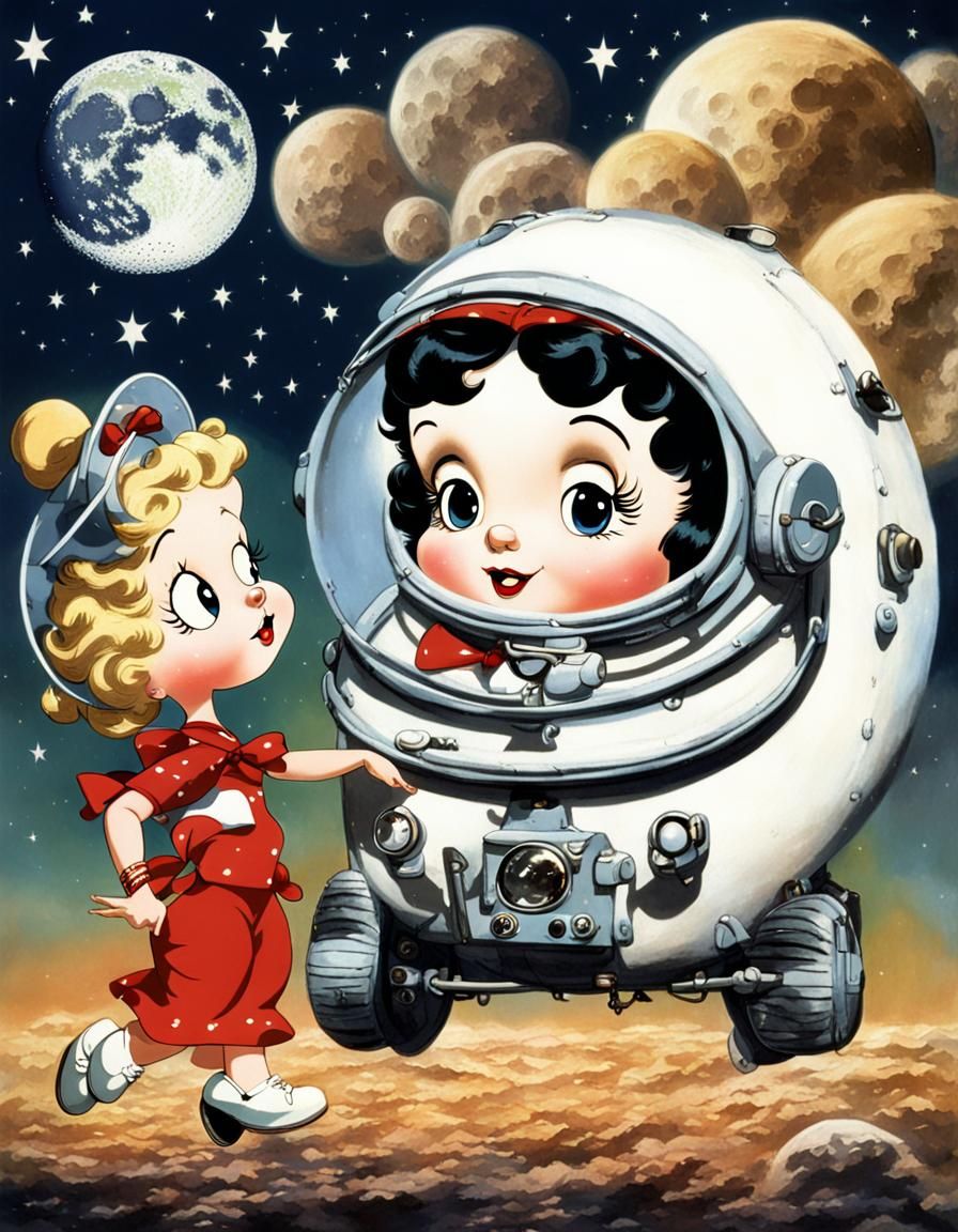 Betty Boop goes to the moon