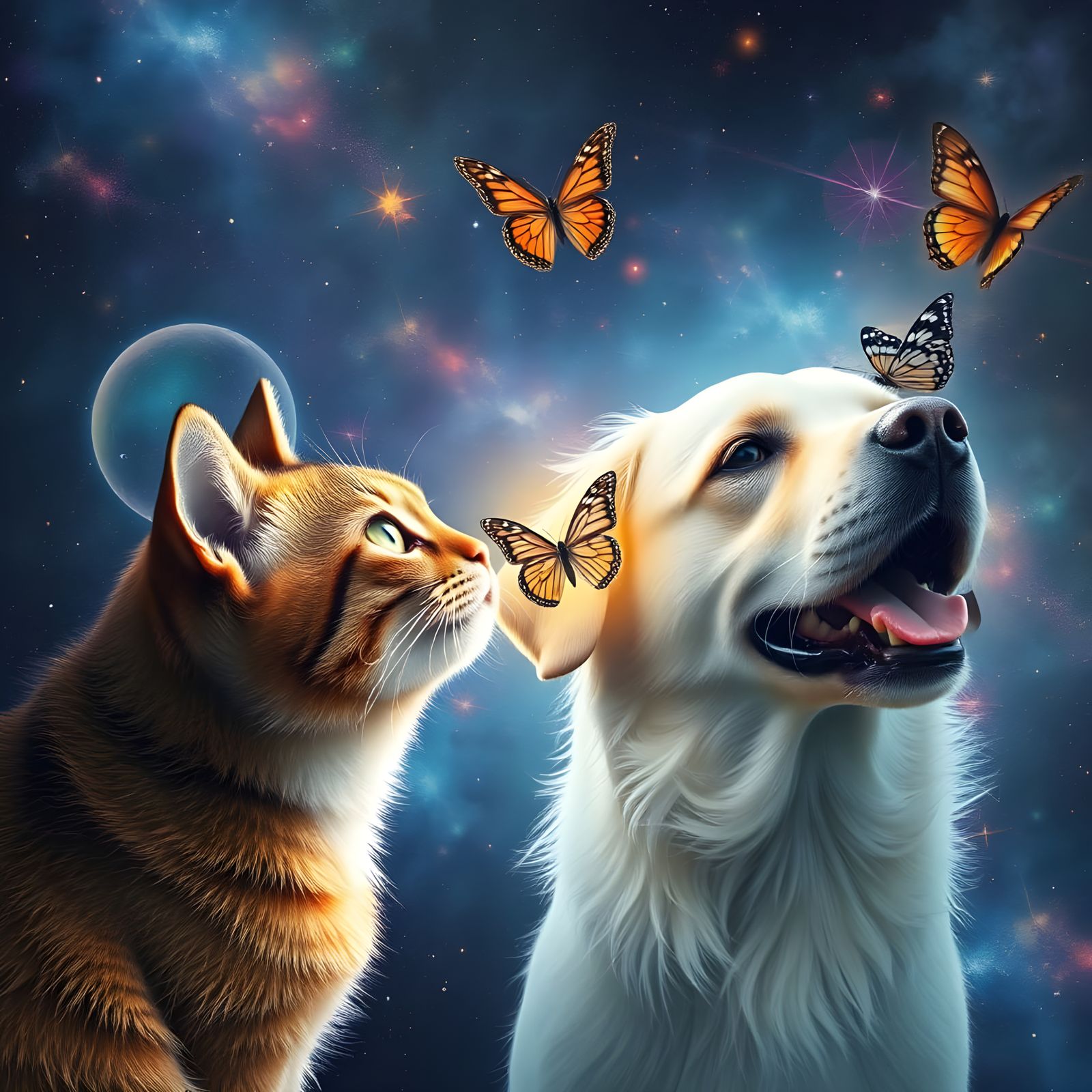 Cosmic Wonderland with Furry Friends