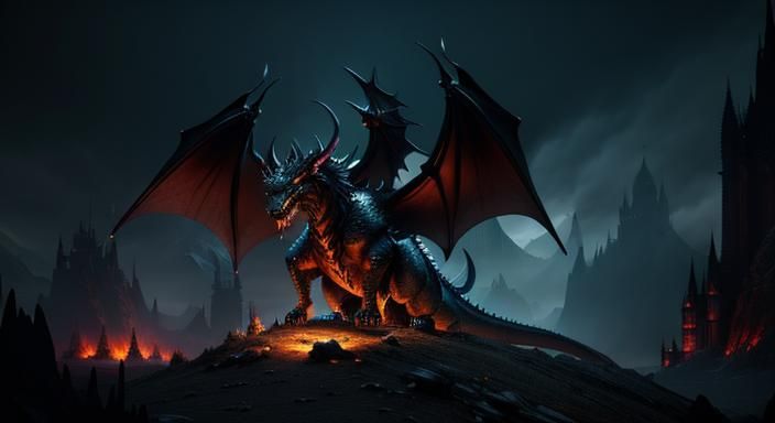 Epic Dark Fantasy Scene of Magic and Steel