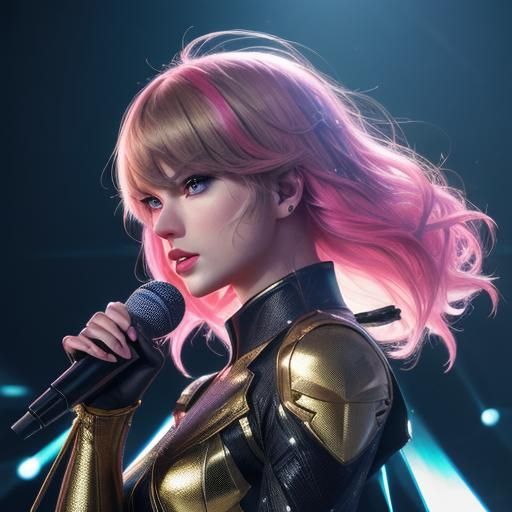 Anime Portrait of a Singer on Stage