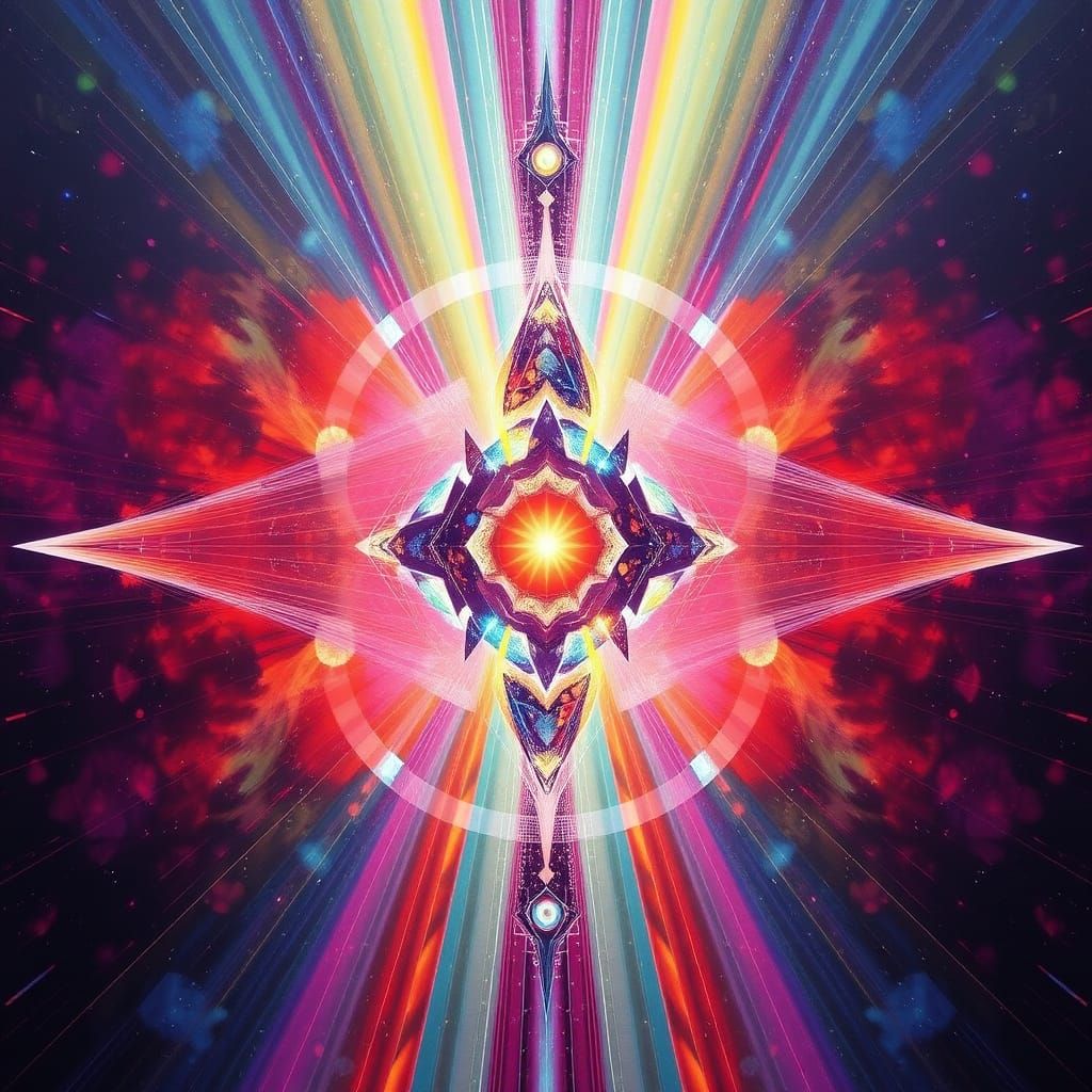 Abstract Cosmic Harmony in Vibrant Colors