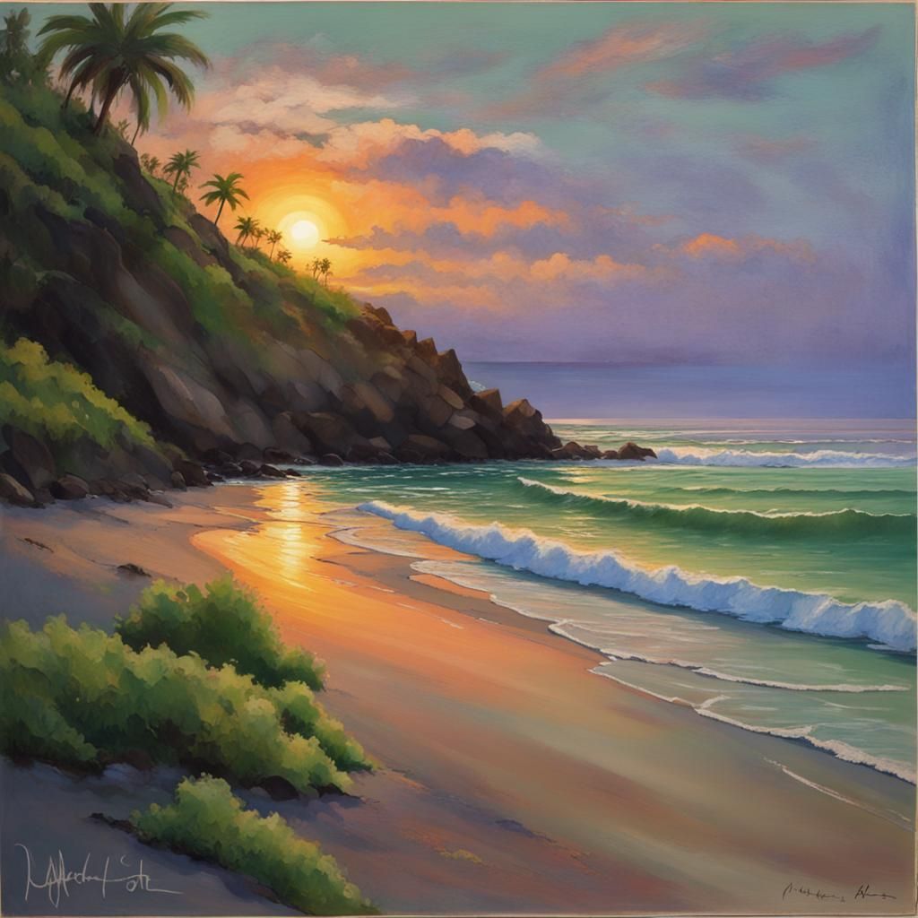 Pacific Sunset with Green Flash Phenomenon