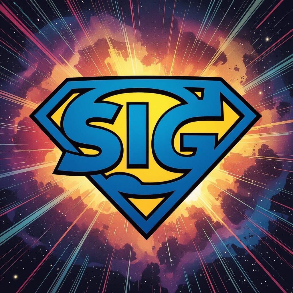 Vibrant SIG Symbol in Cosmic Nebula Background