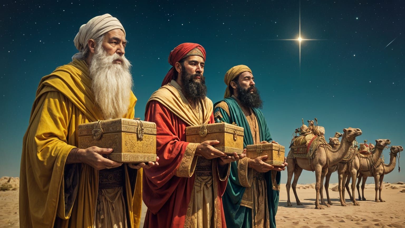 Three Wise Men in Ancient Israel Setting