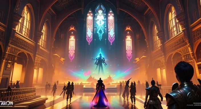 Woman with Sword in Surrealist Kintsugi Illustration