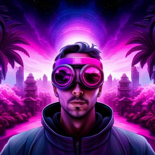 Adult with Goggles in Pink-Purple Palette