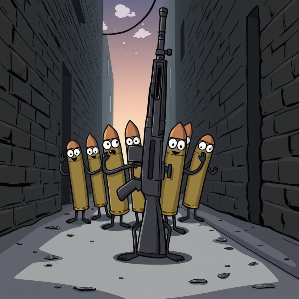 Gunslinger Alley Encounter in Cartoon Style